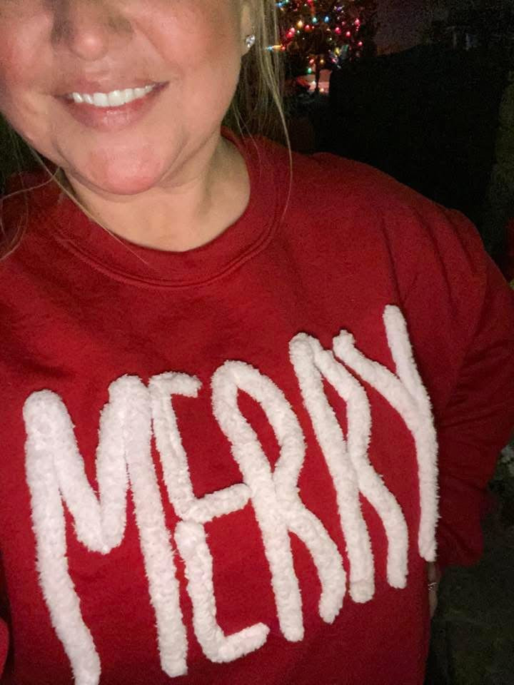 Merry chenille yarn embroidered shirt