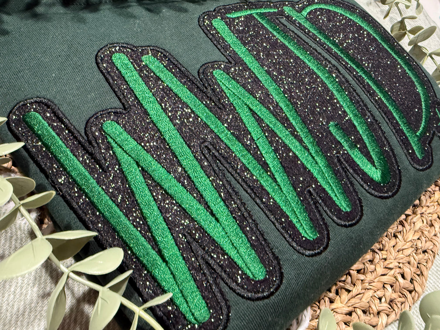 WWJD what would Jesus do appliqué embroidered crew