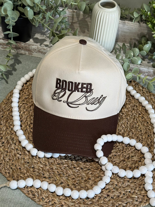 Booked And Busy Brown Embroidered Trucker Cap
