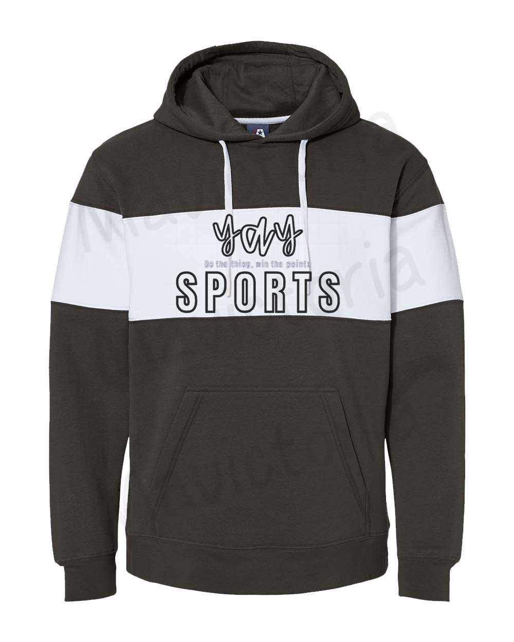 yay sports do the thing win the points embroidered colorblock hoodie